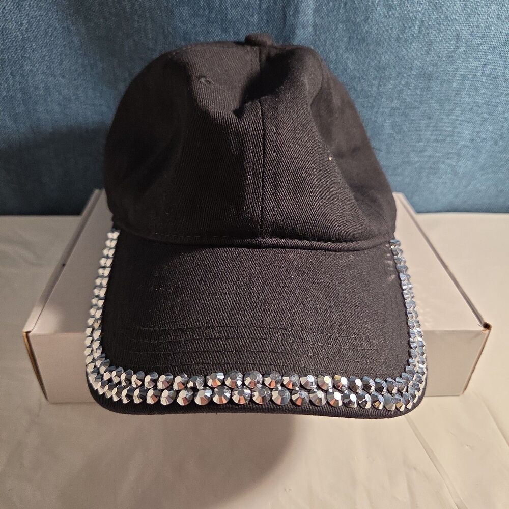 Black Rhinestone Trim Baseball Cap Peng Yuan - Picture 7 of 16